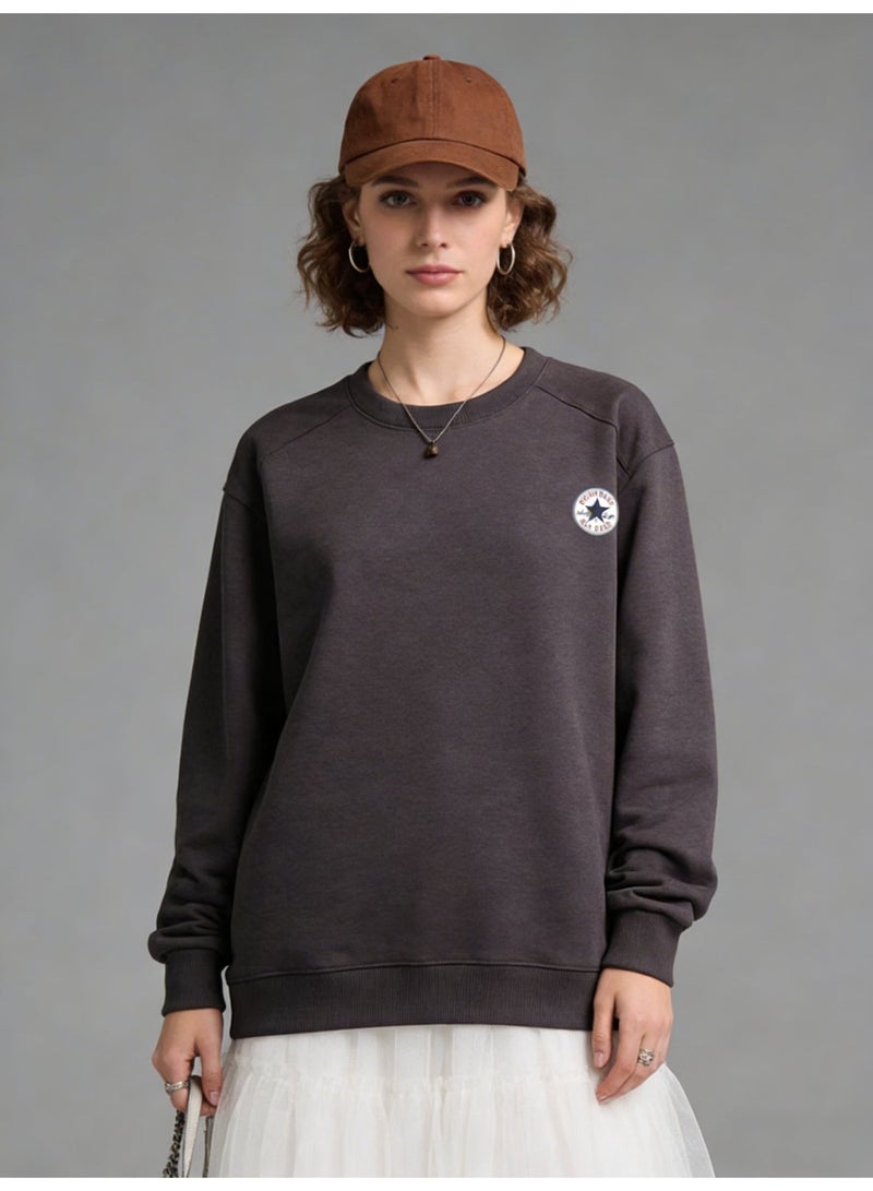 CONVERSE 2026 Converse Star Logo Unisex Crewneck Sweatshirt, Premium Cotton Blend Loose Fit Casual Pullover for Men & Women, Classic American Streetwear Essential - Image 1